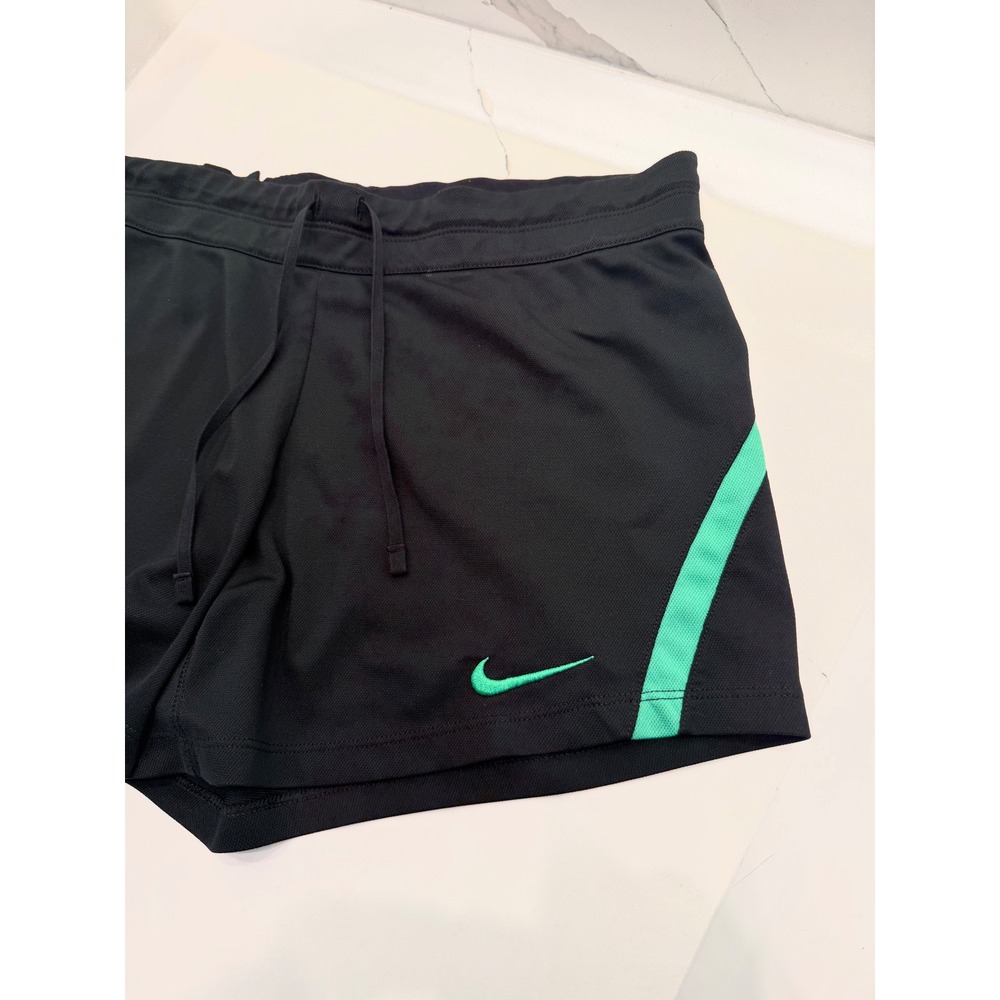 Nike Dri-FIT Womens Athletic Shorts Black Green Size Small Training - Picture 2 of 5